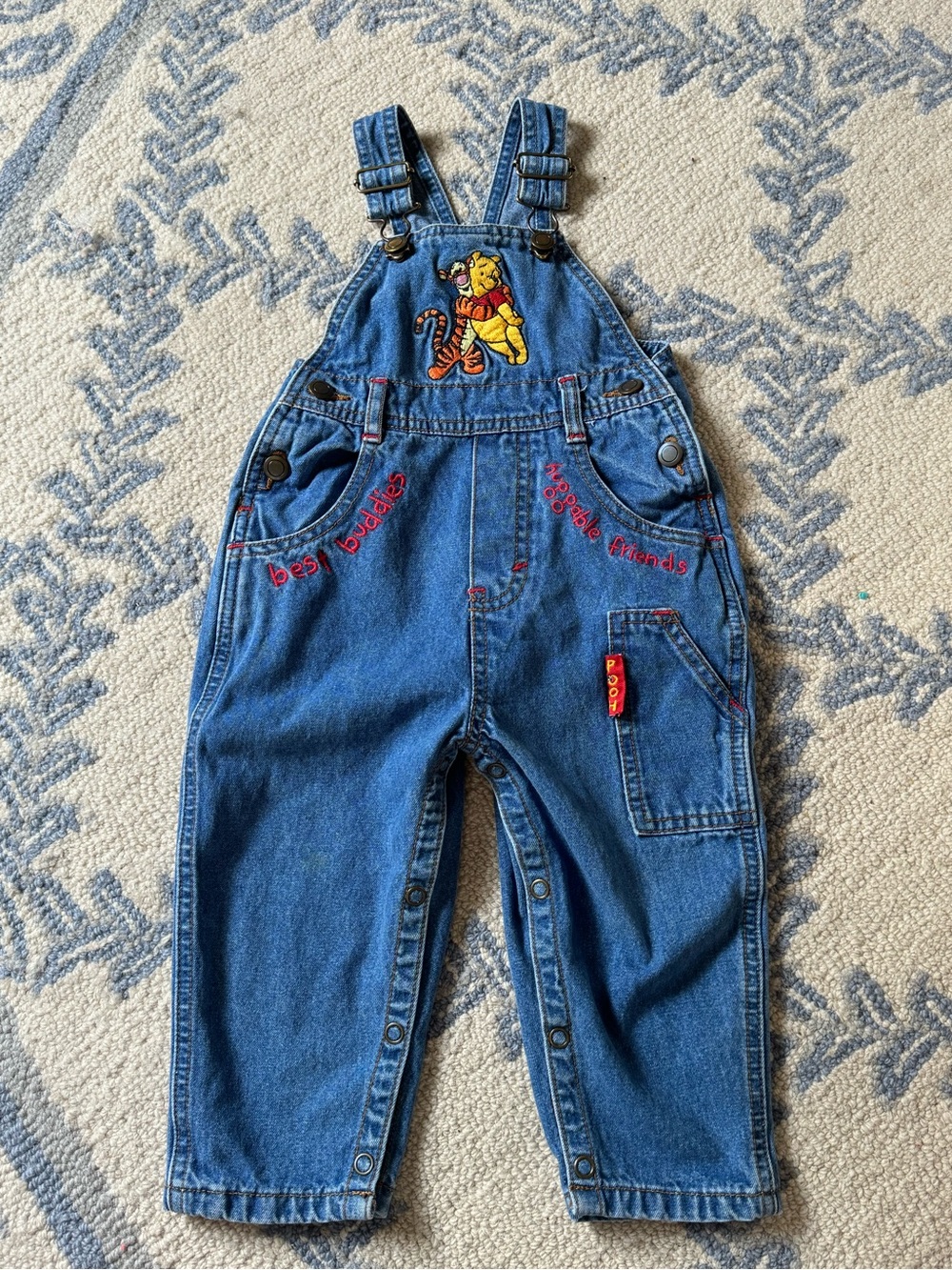 Winnie the Pooh Blue Denim Overalls for Toddler
